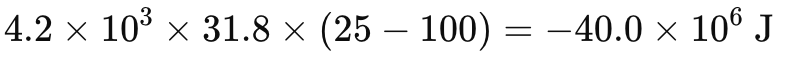 Heat absorption of water in the ball and stem