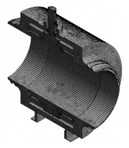Mesh model of the fully welded ball valve