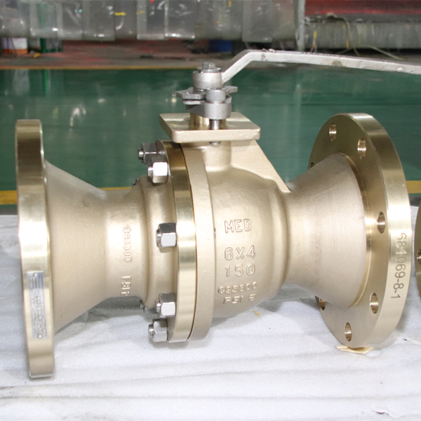 6 X 4 Inch Reduced Bore Ball Valve, C95800, 150 LB