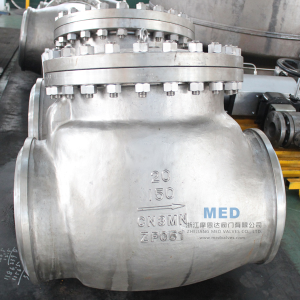 Alloy Steel CN3MN Swing Check Valve, 20 Inch, 150 LB, API 6D
