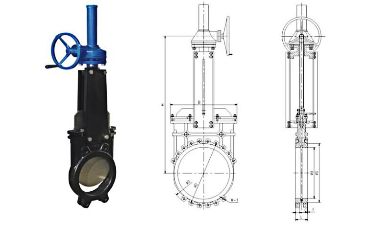 Bi-directional Bevel Gear Knife Gate Valve
