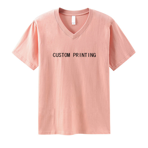 Small MOQ Unisex DIY Printing Logo V-Neck T-Shirt