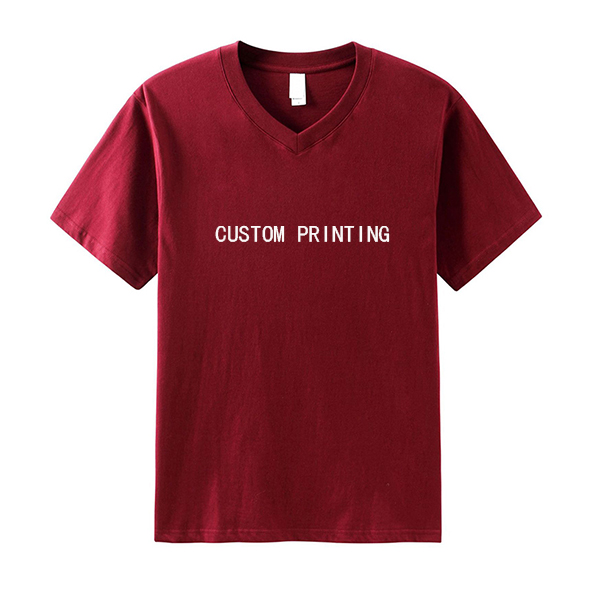 Small MOQ Unisex DIY Printing Logo V-Neck T-Shirt