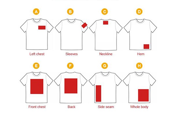 T shirt logo position