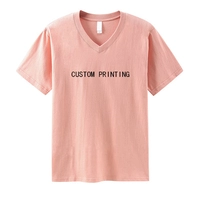 Small MOQ Unisex DIY Printing Logo V-Neck T-Shirt