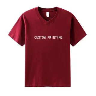 Small MOQ Unisex DIY Printing Logo V-Neck T-Shirt