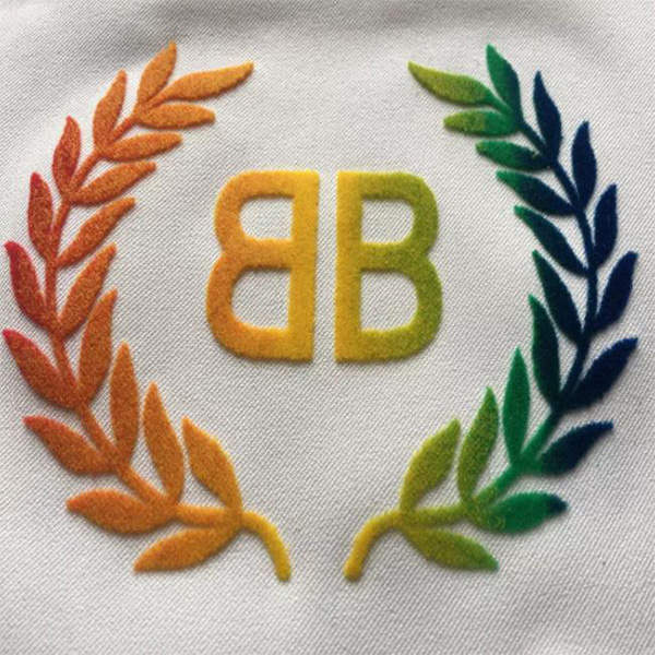 Custom Flock Transfer 4 Color Trademark Heat Transfer Label