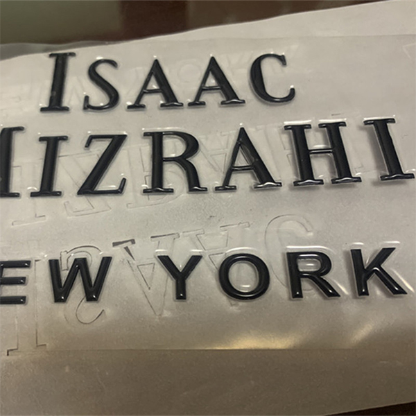 Custom High Frequency 3D Embossed Heat Transfer Label