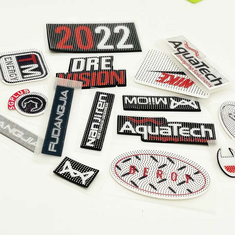 Custom Logo Slicone Rubber Heat Transfer Brush Printing Label