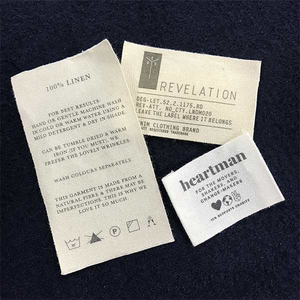 Custom Printed Cotton Label for Clothing