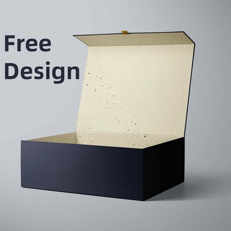 Luxury Black Book Shaped Rigid Cardboard Foldable Gift Box