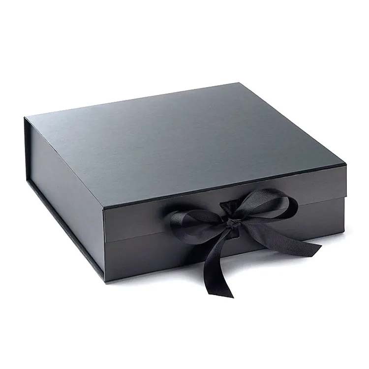Luxury Black Book Shaped Rigid Cardboard Foldable Gift Box
