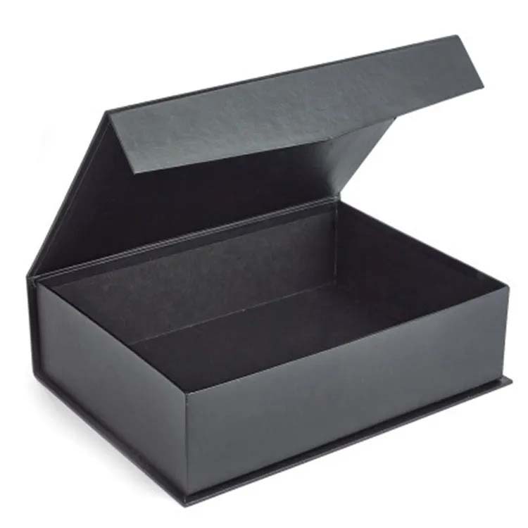 Luxury Black Book Shaped Rigid Cardboard Foldable Gift Box