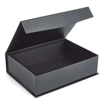 Luxury Black Book Shaped Rigid Cardboard Foldable Gift Box