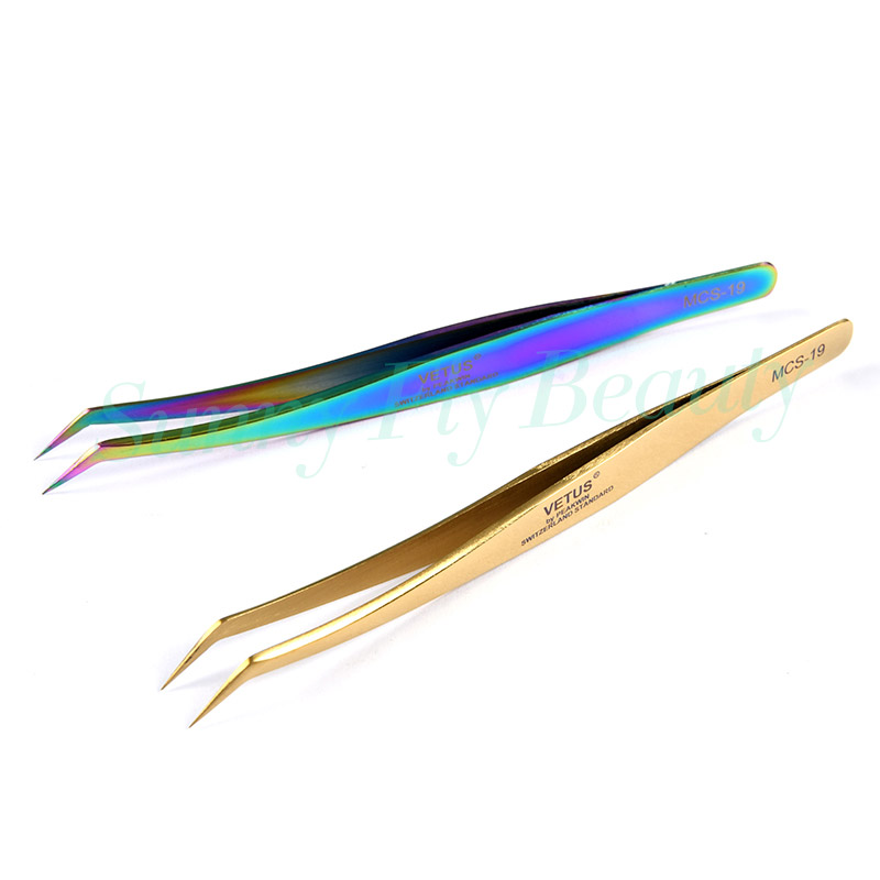 Custom Logo Eyelash Tweezers, Straight & Curved Type