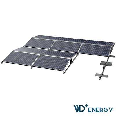 SISTEMA DE MONTAJE DE LASTRE DE TECHO CON SOPORTE SOLAR DE ENERGÍA WD+ (ESTE-OESTE)