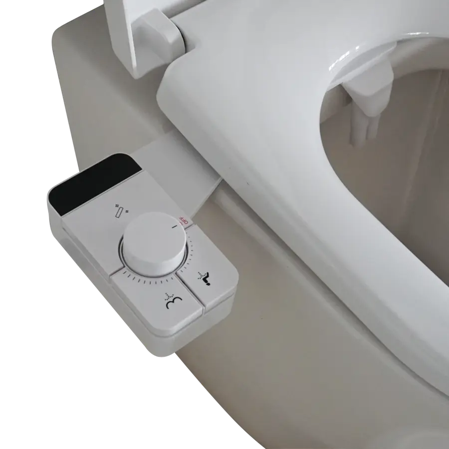 Pressure Control Bidet Attachment with Self-Cleaning Nozzles