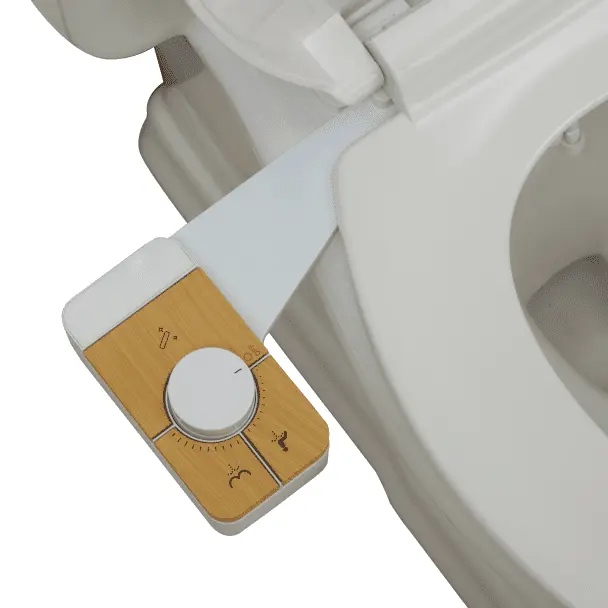 ABS Plastic Bidet with Wooden Dual Nozzle Attachment
