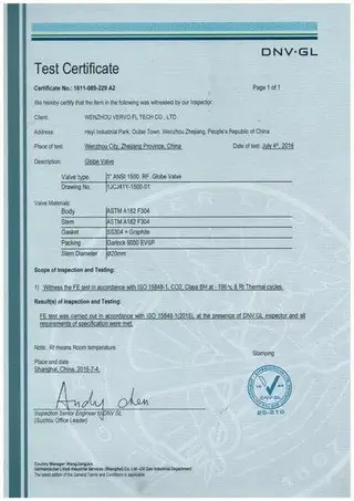Prueba ISO15848-1 y FE