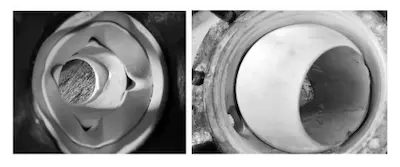 Scouring of O-shaped valve core and valve cavity Scouring of O-shaped valve core and valve cavity