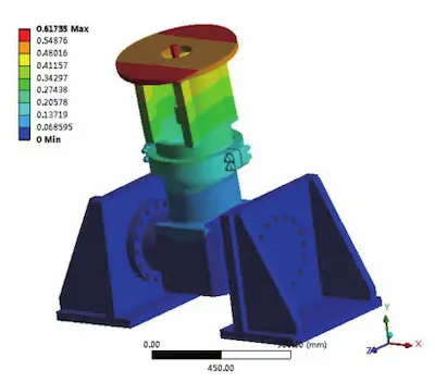 First-order vibration mode diagram of valve-tooling