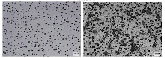 Metallographic structure of the test specimen