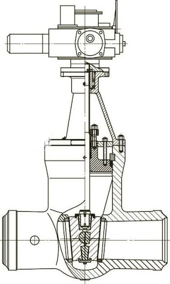 Rising stem double wedge gate valves