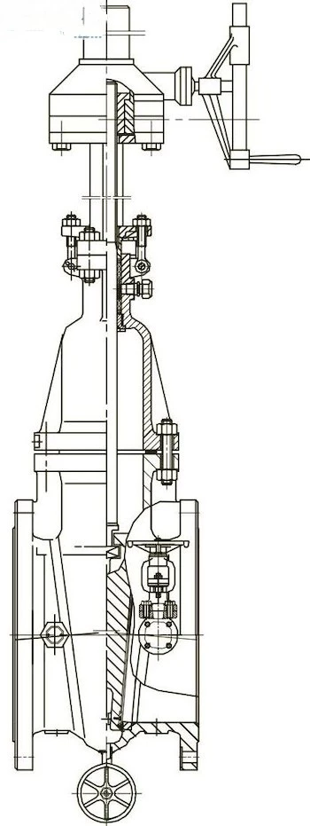 Rising stem single wedge high-temperature purge gate valves