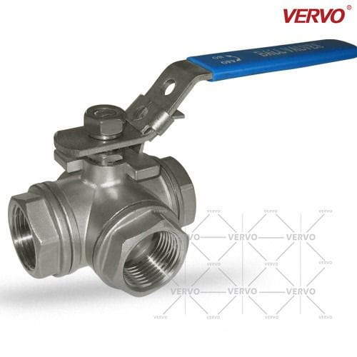3 Way Floating Ball Valve, 1IN, 1000 WOG, SS 304L 304 316 316L