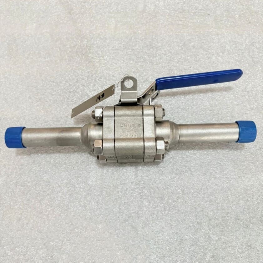 API 608 Floating Ball Valve, F316, 1/2 IN, CL800, SW+Nipples