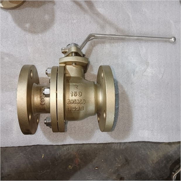 API 6D Bronze Ball Valve, ASTM B148 C95800, 2 IN, 150 LB, RF