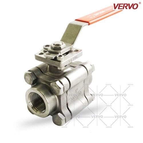 ASTM A182 F304, F316 Ball Valve, 3PC, 1IN, 3000 WOG, API 608