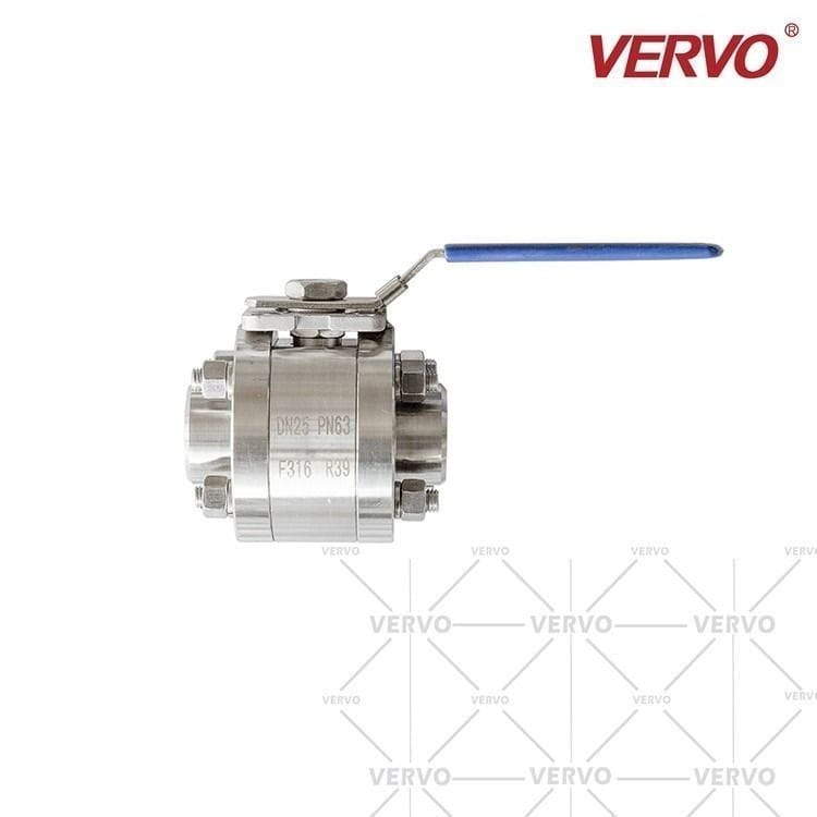 ASTM A182 F316 Ball Valve, 3 Piece, DN25, PN63, SW
