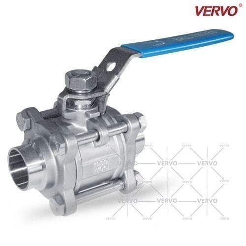 ASTM A351 CF8 3 Piece Ball Valve, API 608, 1IN, 1000 WOG