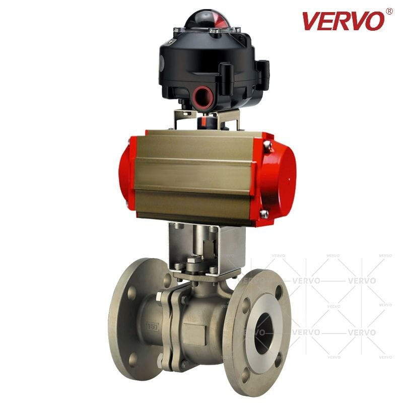 Pneumatic Actuated Side Entry Ball Valve, CF8M, 6 IN, 150 LB