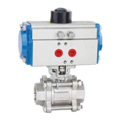 Pneumatic/Electric Three Piece Threaded Ball Valve, 1000 WOG