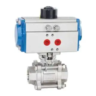 Pneumatic/Electric Three Piece Threaded Ball Valve, 1000 WOG