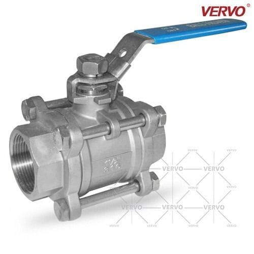 SS 316 Floating Ball Valve, 3 PCS, 1-1/2 Inch, 300 LB, NPT