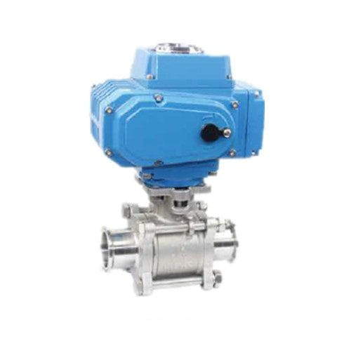 Three Piece Clamp Ball Valve with Electric Actuator