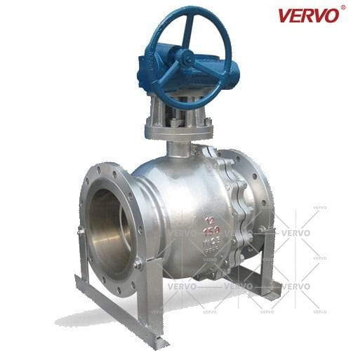 Worm Operated Ball Valve, ASTM A216 WCB, 12 Inch, 300 LB, RF