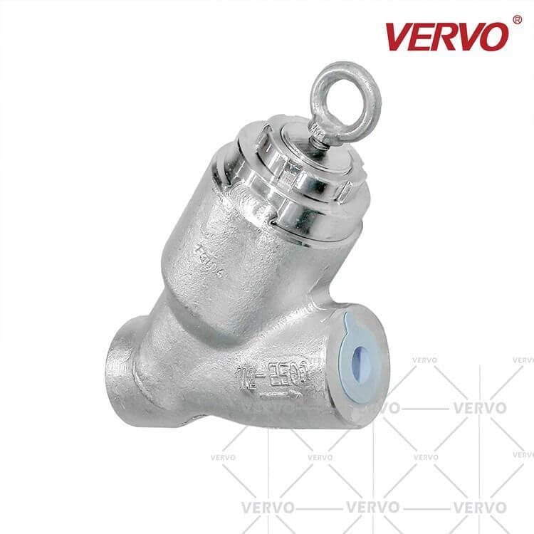 ASTM A182 F304 Piston Y Pattern Check Valve, 1 Inch, 2500 LB