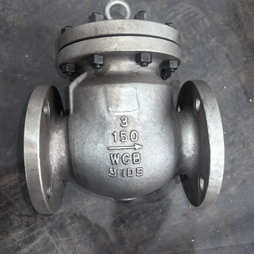 Válvula de retención giratoria, 3 pulgadas, 150 libras, WCB, BS 1868, forro SW