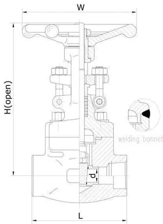 Forged Carbon Steel Gate Valve DN40 Full Port ASTM A105N CL1500 Solid Wedge 3