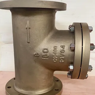 ANSI B16.34 T Strainer, Bronze B148 C95400, 8 IN, 150 LB, RF