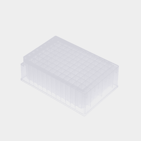 2.2 ml Transparent Square Deep Well Plate, PP, U Bottom