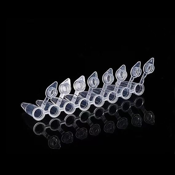 0.2 ML PCR Tube, Micro, PP Plastic, 8-Strip Format, Flat Cap