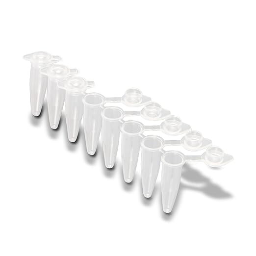 Dome Cap 8-Strip PCR Tubes, RNAse/DNAse Free, PP, 0.2 mL