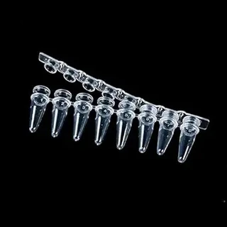 Flat Cap PCR 8-Strip Tube, Polypropylene, Thin Wall, 0.2 ML