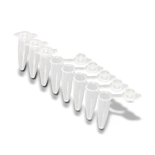 Dome Cap 8-Strip PCR Tubes, RNAse/DNAse Free, PP, 0.2 mL
