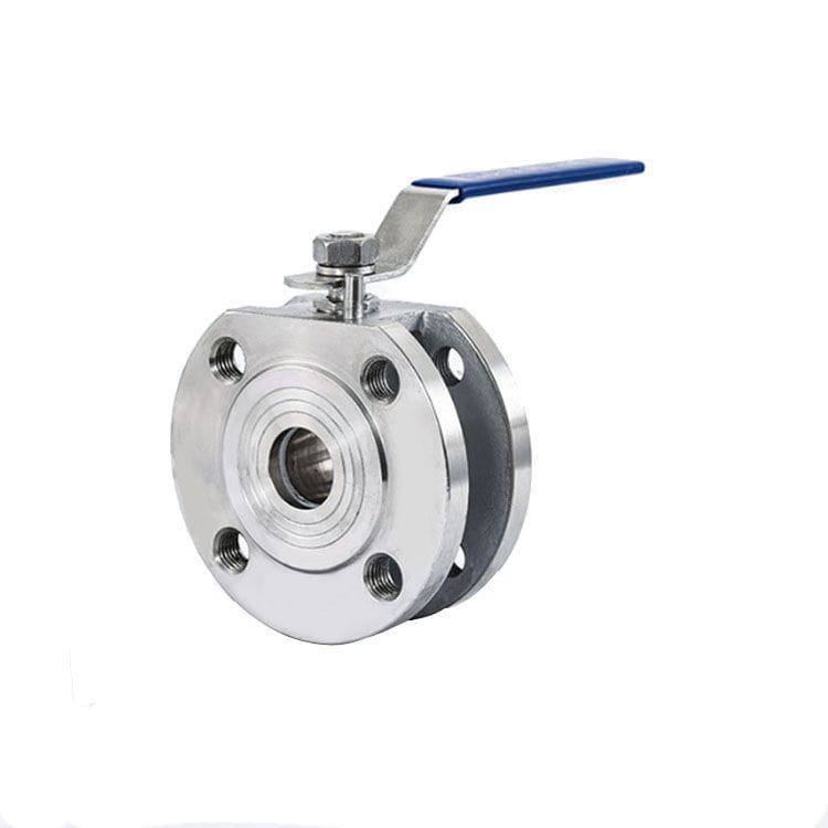 Pn16 Italy Type CF8m SS304 1PC Wafer Flanged Ball Valve with ISO Mounting Pad